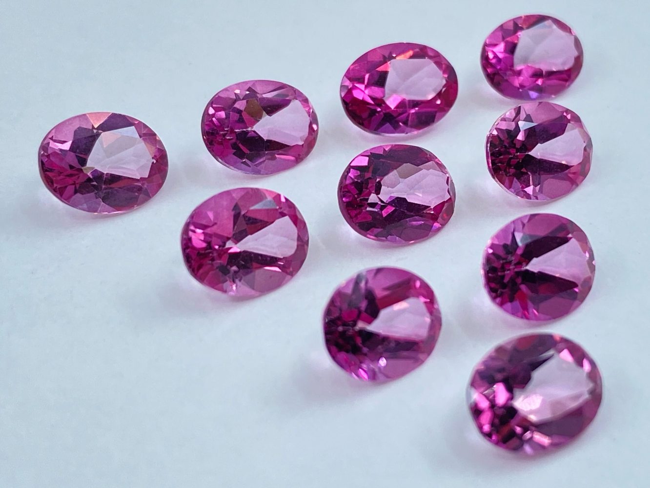 A collection of Pink Sapphire loose gemstones