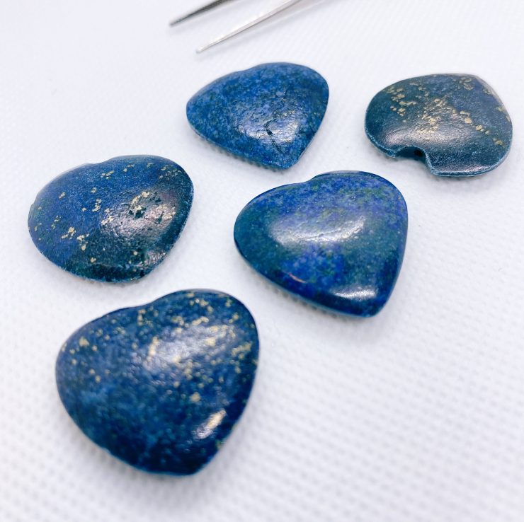 il fullxfull.3105717740 mtzs scaled Lapis Lazuli (Afghanistan) Heart Shape Cabochon Top Drill Loose Gemstones For Jewellery Making 25mm & 30mm