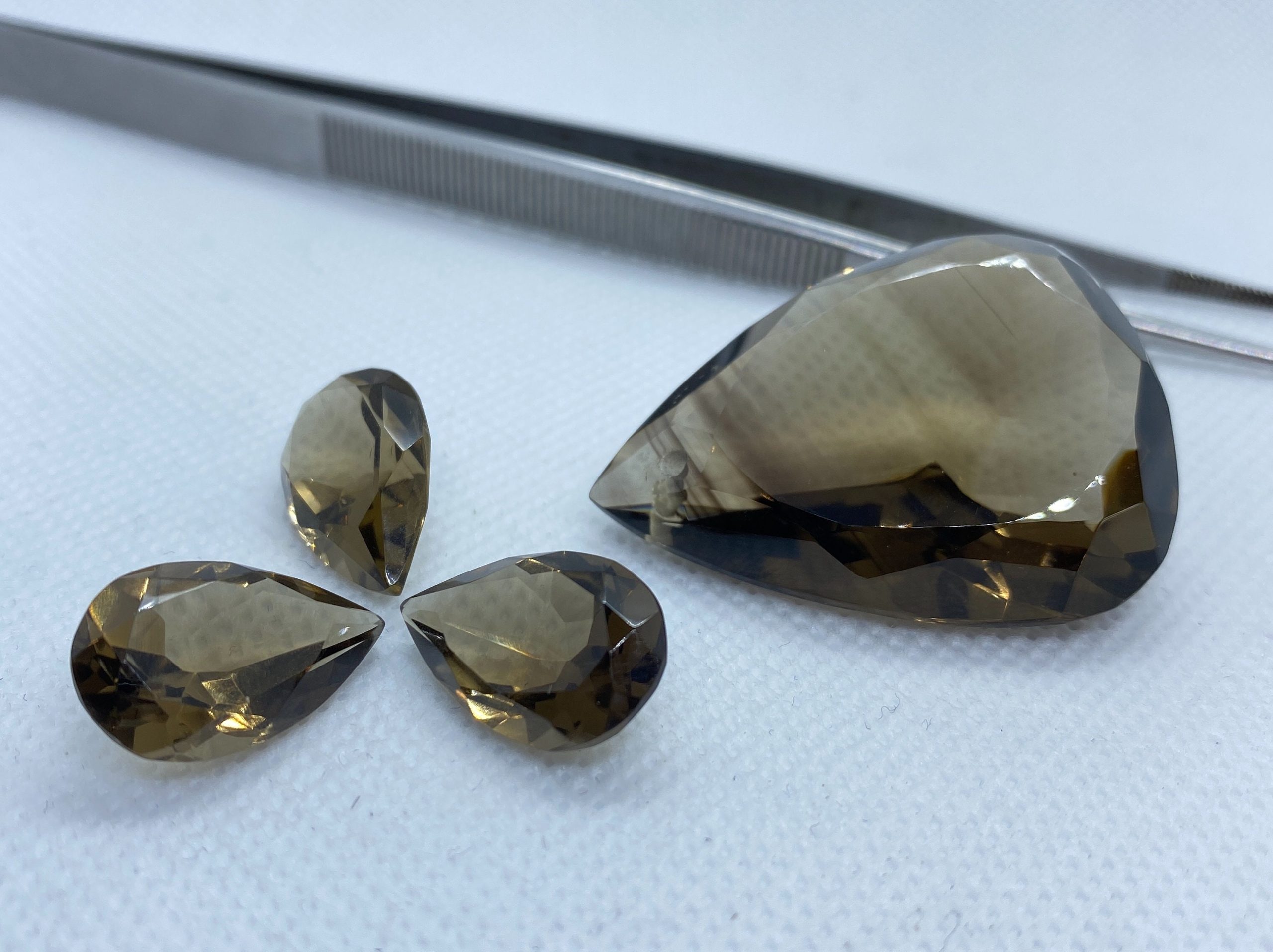 il fullxfull.3113315686 gcsv scaled Smoky Quartz Faceted Pear Shape Loose Gemstones in Assorted Sizes from 6x4mm to 40x30mm For Jewellery Making