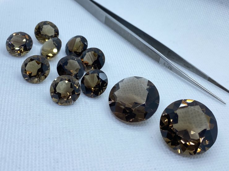 il fullxfull.3113384166 5i4e scaled Smoky Quartz Faceted Round Gems in Assorted Sizes from 5mm to 30mm