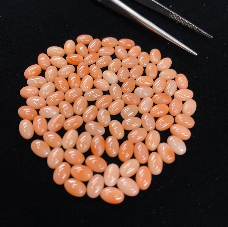 il fullxfull.3119257228 o2gq scaled Pink Coral Oval Cabochon Gemstones in Assorted Sizes From 4x3mm to 12x10mm For Jewellery Making