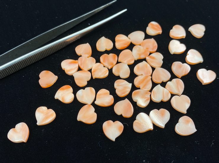 il fullxfull.3119322042 olu4 1 scaled Pink Coral Heart Shape Flat Loose Gemstones in 5mm For Jewellery Making