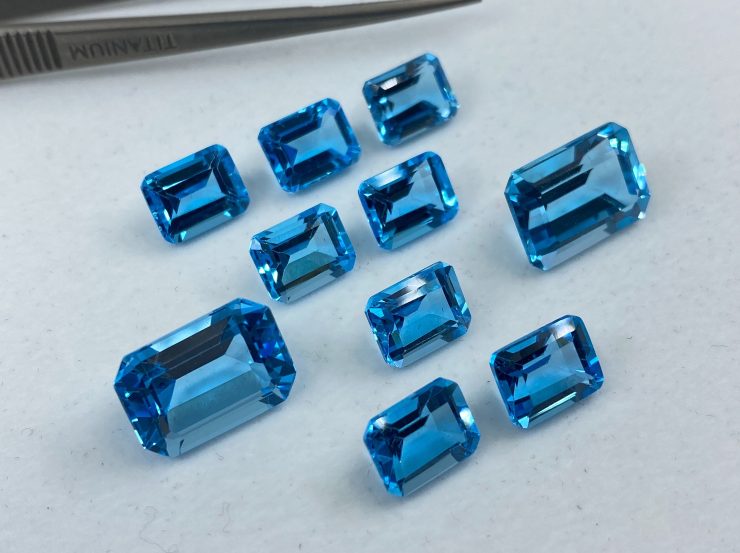 il fullxfull.3121222864 1uw1 scaled Swiss Blue Topaz Faceted Octagon Shape Loose Gemstones in Assorted Sizes Ranging from 6x4mm to 14x10mm