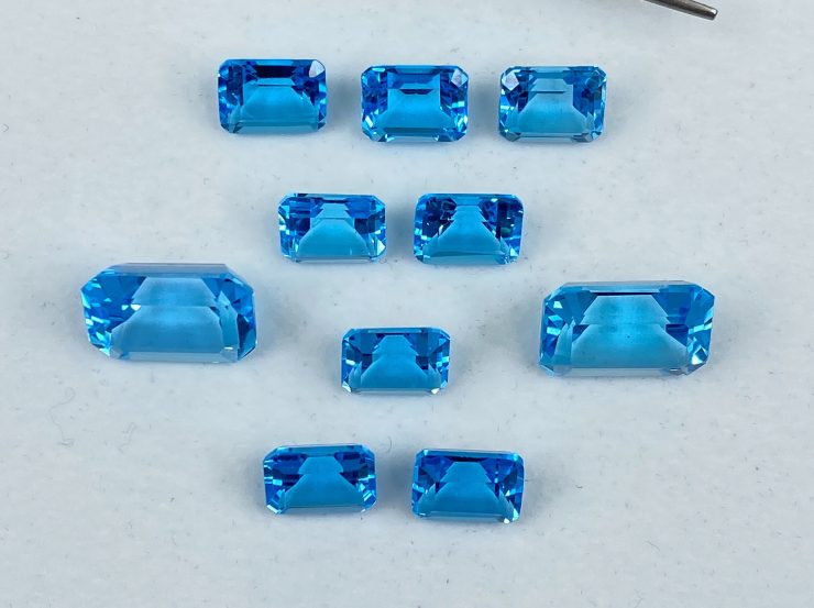 il fullxfull.3121223114 5eb1 scaled Swiss Blue Topaz Faceted Octagon Shape Loose Gemstones in Assorted Sizes Ranging from 6x4mm to 14x10mm