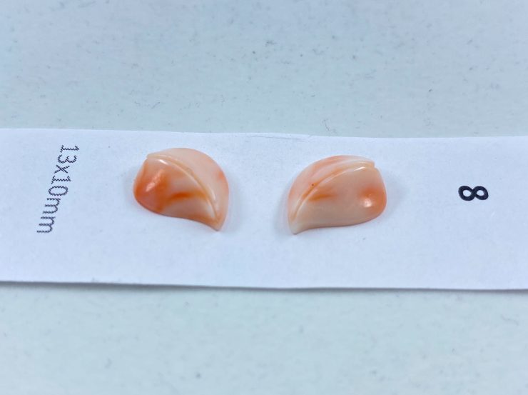 il fullxfull.3123846420 ik3h scaled Pink Coral (Japan) Hand Carved Seashell Earring Pairs with Half Drilled Holes in 13x10mm for Jewellery Making