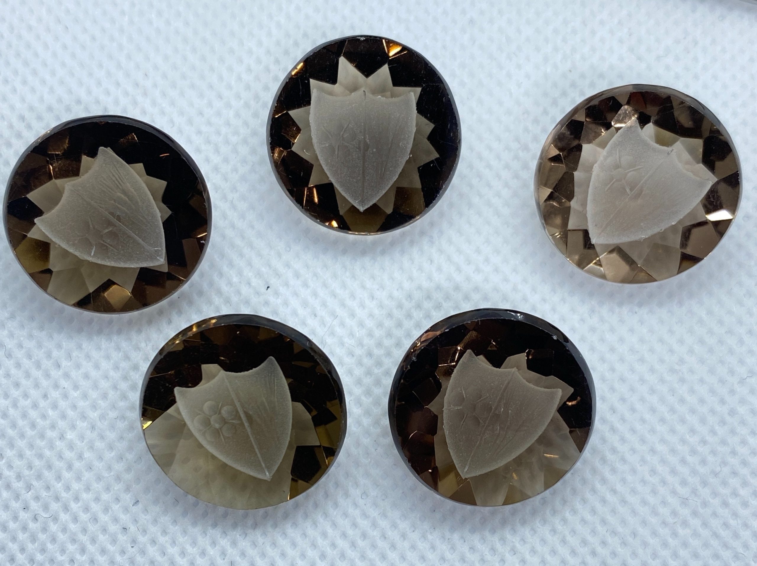 il fullxfull.3123926758 119a scaled Smoky Quartz Round With Flat Top Shield Engraving Loose Gemstones In 20mm For Jewellery Making