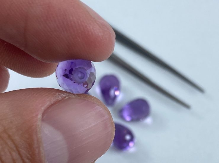 il fullxfull.3125742796 j9yw scaled Amethyst (Brazilian) Faceted Half Drilled Teardrop Briolette Loose Gemstone Beads in Sizes from 6x4mm to 15x10mm for Jewellery Making