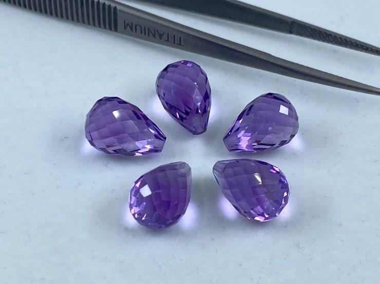 il fullxfull.3125742848 k09m scaled Amethyst (Brazilian) Faceted Half Drilled Teardrop Briolette Loose Gemstone Beads in Sizes from 6x4mm to 15x10mm for Jewellery Making