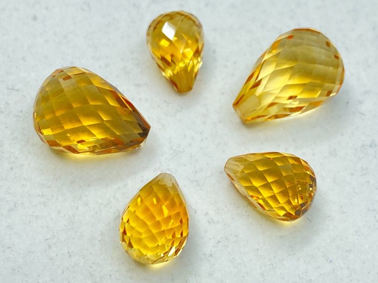 il fullxfull.3138002424 3gc6 scaled Citrine (Brazil) Faceted Half Drilled Teardrop Briolette Loose Gemstone Beads in Sizes Ranging from 6x4mm to 12x8mm for Jewellery Making