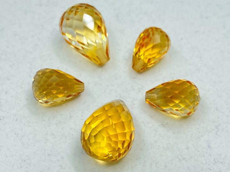 il fullxfull.3138003050 gxxm scaled Citrine (Brazil) Faceted Half Drilled Teardrop Briolette Loose Gemstone Beads in Sizes Ranging from 6x4mm to 12x8mm for Jewellery Making