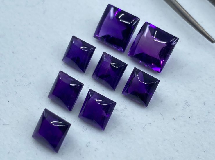 il fullxfull.3138190388 8mnx scaled Amethyst (African) First Quality Buff Top Square Loose Gemstones in Assorted Sizes Ranging from 6mm to 10mm for Jewellery Making