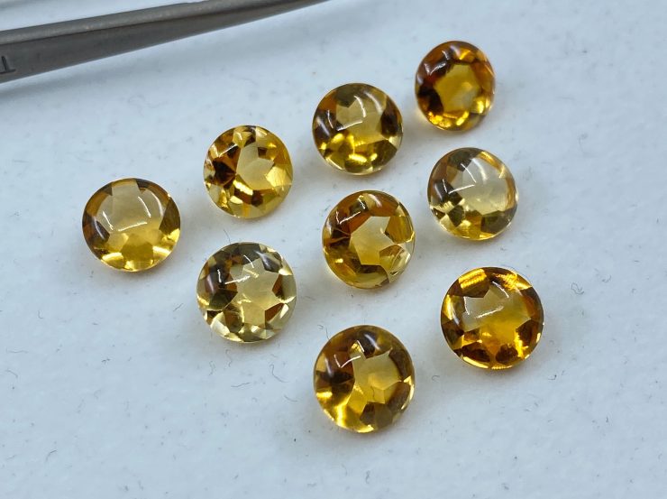 il fullxfull.3138193054 hd71 scaled Citrine Buff Top (Cabochon Top AND Faceted Bottom) Round Shape Loose Gemstones in 7mm, 8mm & 10mm for Jewellery Making