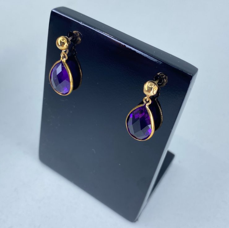 il fullxfull.3138542100 af41 scaled Pair of 9 Carat Gold African Amethyst (12x8mm Gemstones) Drop Earrings