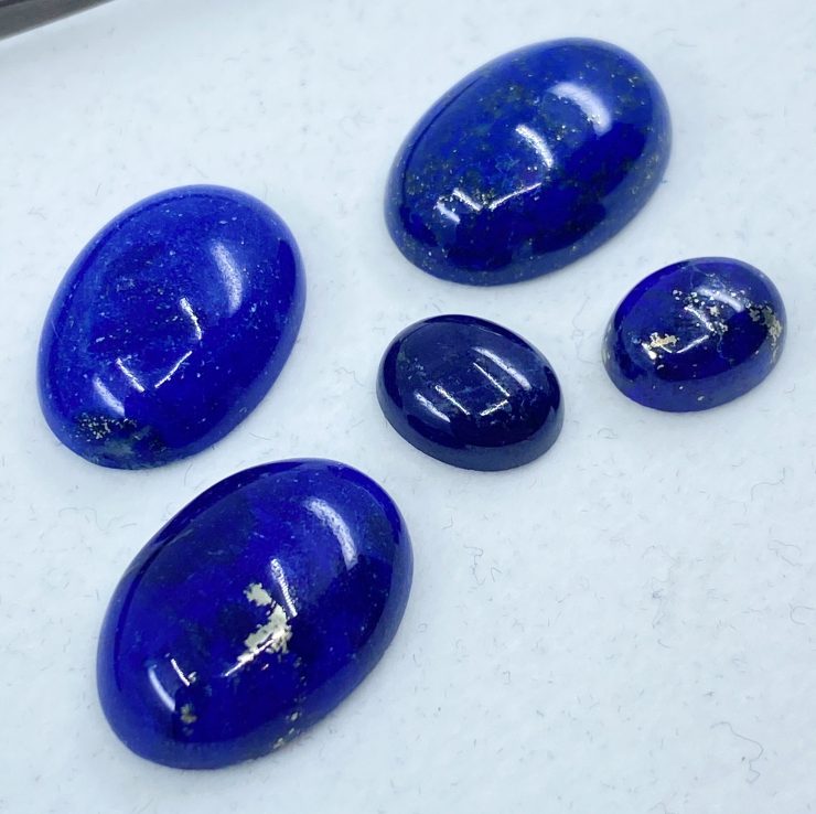 Lapis Lazuli Cabochon Oval Loose Gemstones in Assorted Sizes ranging from 5x4mm to 25x18mm