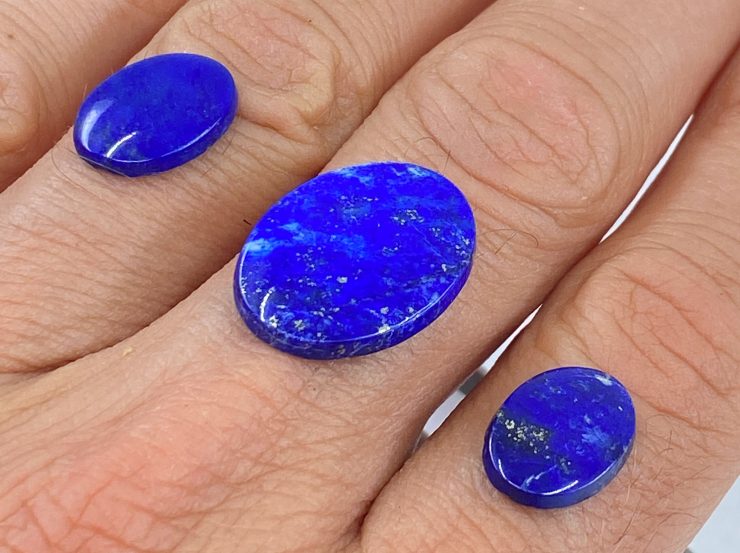 il fullxfull.3138781094 ec84 scaled Lapis Lazuli Single Bevel Buff Top (SBBT) Flat Oval Loose Gemstones in Assorted Sizes Ranging From 6x4mm To 20x15mm