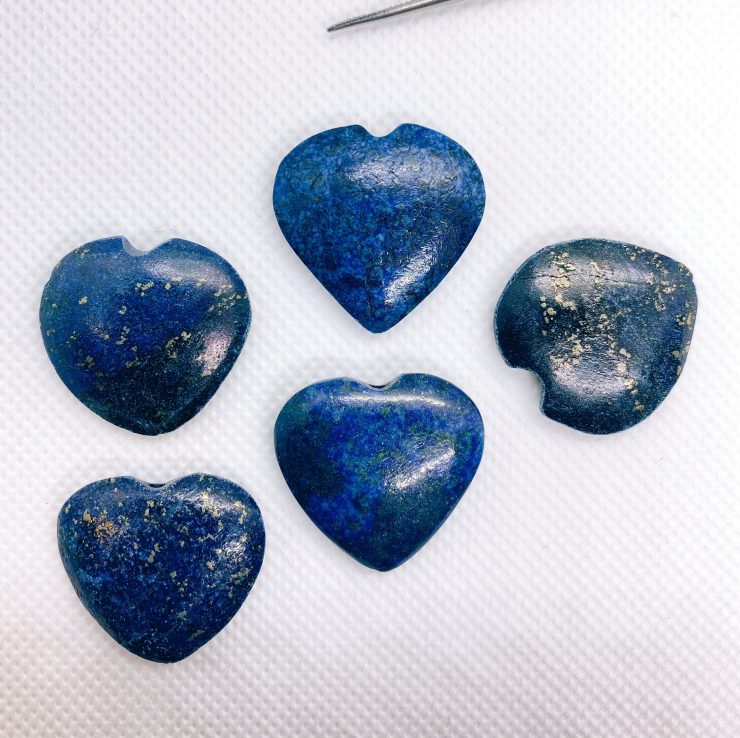 il fullxfull.3153434545 tw1p scaled Lapis Lazuli (Afghanistan) Heart Shape Cabochon Top Drill Loose Gemstones For Jewellery Making 25mm & 30mm