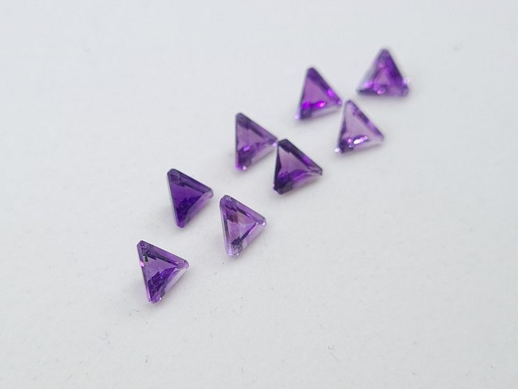 il fullxfull.3156297086 vms5 scaled Amethyst (African) Faceted Triangle First Quality Loose Gemstones In 5x3mm, 5mm & 6mm For Jewellery Making