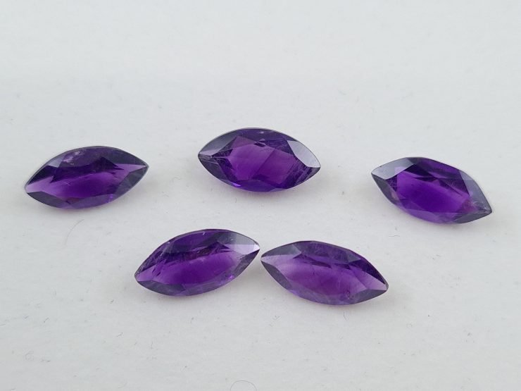 Amethyst (African) Faceted Marquise Gems First Quality in Assorted Sizes from 4x2mm to 14x7mm