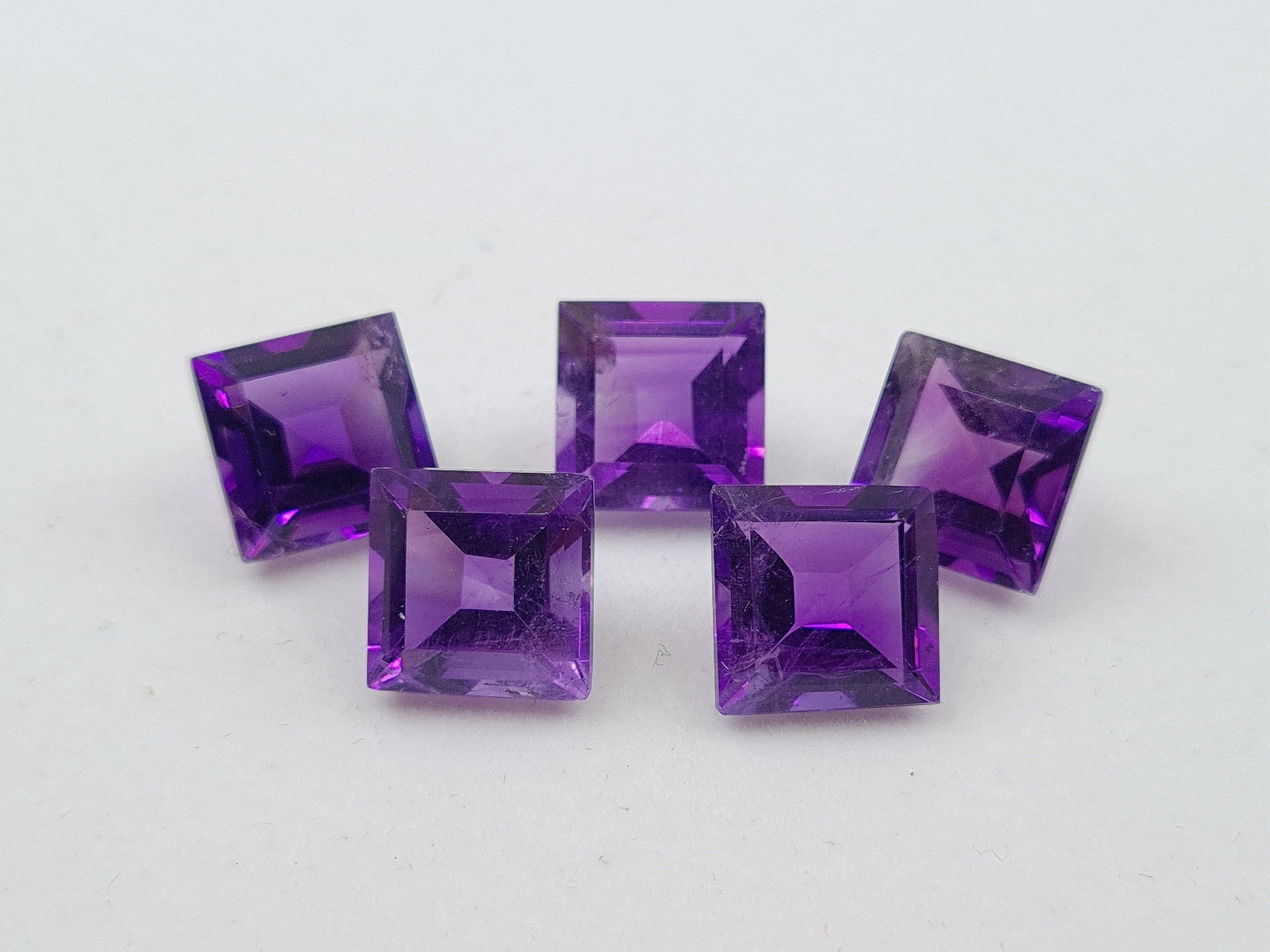 Amethyst (African) Faceted Square Gems First Quality in Assorted Sizes from 2.5mm to 10mm