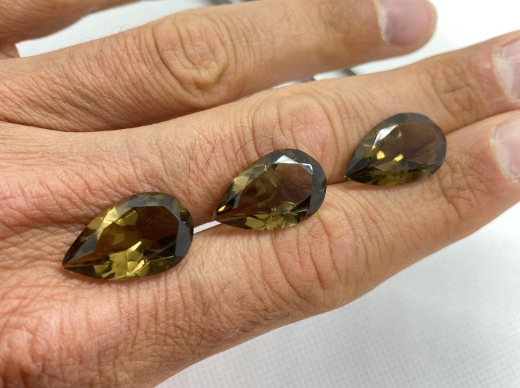 il fullxfull.3161032069 iah1 scaled Smoky Quartz Faceted Pear Shape Loose Gemstones in Assorted Sizes from 6x4mm to 40x30mm For Jewellery Making