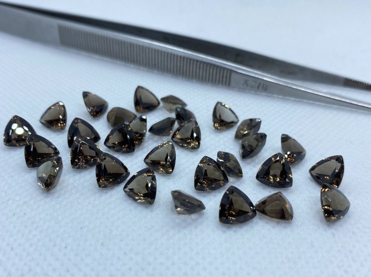 il fullxfull.3161048175 ti6m scaled Smoky Quartz Faceted Trillion Shape Loose Gemstones In 7mm & 10mm For Jewellery Making