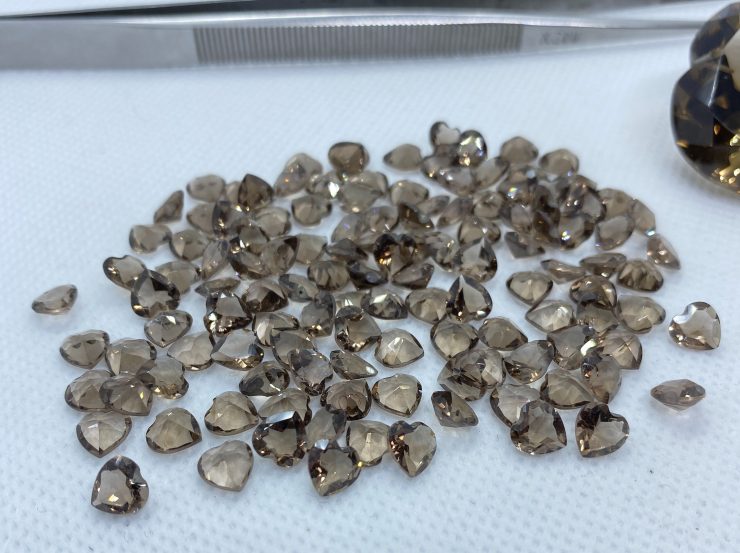 il fullxfull.3161070853 s3lv scaled Smoky Quartz Faceted Heart Shape Loose Gemstones in 5mm, 6mm & 40x30mm For Jewellery Making