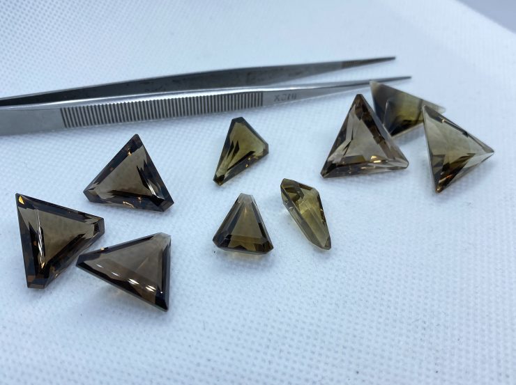 il fullxfull.3161488785 ghck scaled Smoky Quartz Faceted Triangle Shape Loose Gemstones in 18mm (Cut-Corner) & 22x19.5mm for Jewellery Making