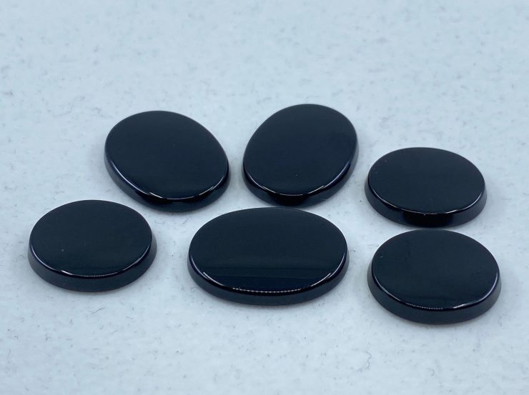 il fullxfull.3161546160 qpsz scaled Black Onyx Single Bevel Buff Top (SBBT) Oval Shape Loose Gemstones in Sizes Ranging from 6x4mm to 25x18mm forJewellery Making