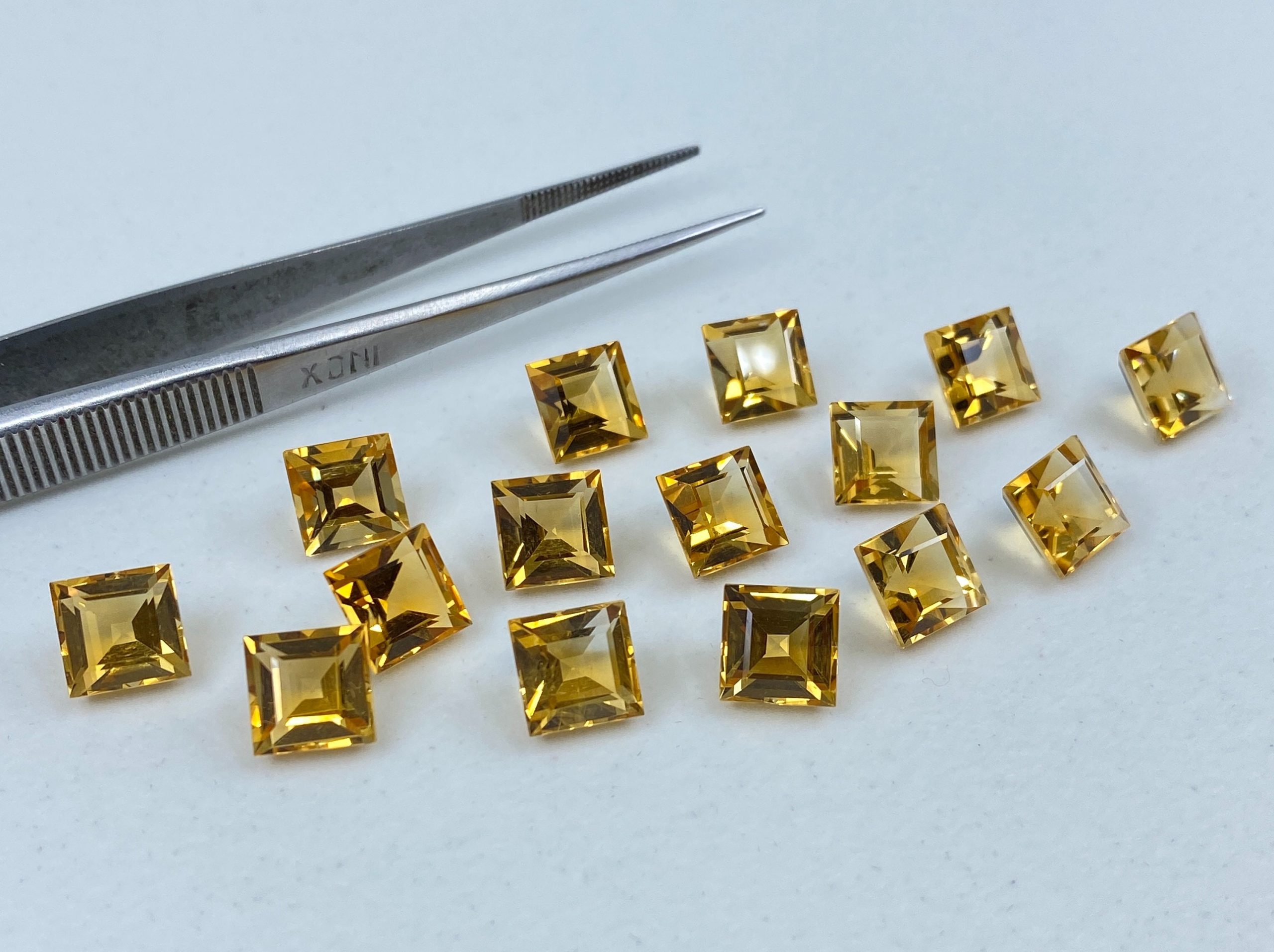 il fullxfull.3166749095 k0yp scaled Citrine (Brazil) Natural Faceted Square Gemstones in Assorted Sizes Ranging from 2.5mm to 5mm for Jewellery Making