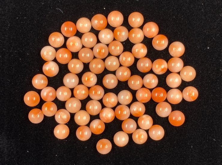 Pink Coral Round Shape Cabochon Loose Gemstones in Sizes from 2mm to 10mm for Jewellery Making