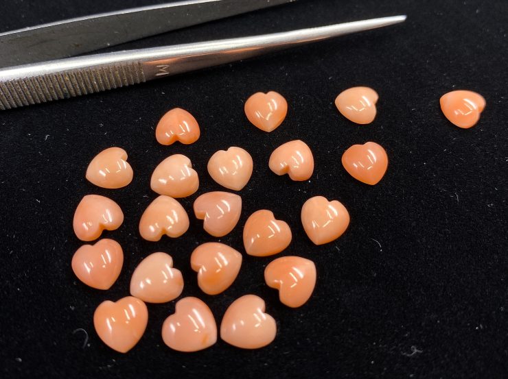 il fullxfull.3167002189 erju scaled Pink Coral (Japan) Heart Shape Cabochon Loose Gemstones in Sizes from 4mm to 7mm for Jewellery Making