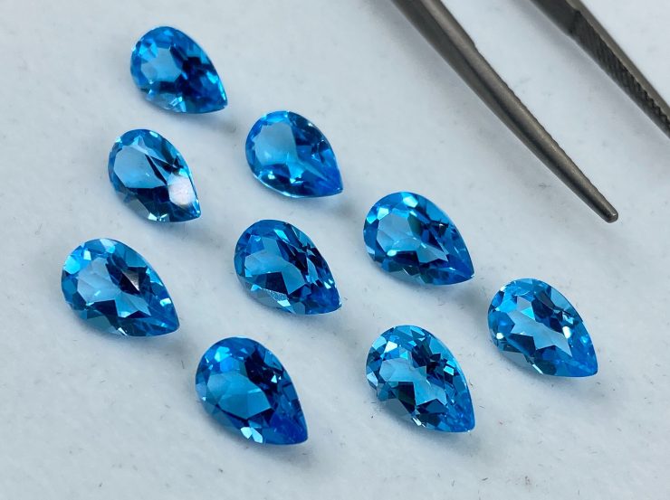 il fullxfull.3168912471 hvco scaled Swiss Blue Topaz Faceted Pear Shape Loose Gemstones in 5x3mm, 6x4mm, 9x6mm & 12x8mm for Jewellery Making