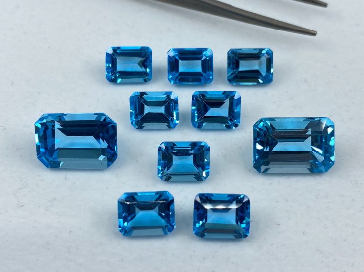 il fullxfull.3168946791 924y scaled Swiss Blue Topaz Faceted Octagon Shape Loose Gemstones in Assorted Sizes Ranging from 6x4mm to 14x10mm