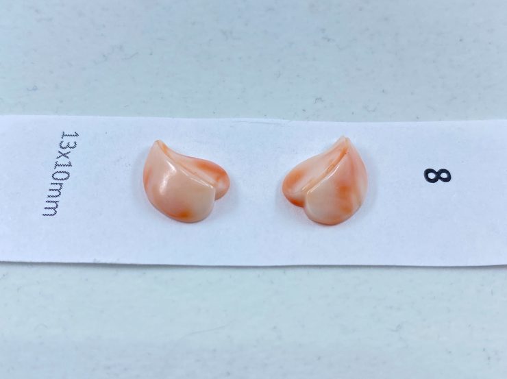 il fullxfull.3171571867 7ahh scaled Pink Coral (Japan) Hand Carved Seashell Earring Pairs with Half Drilled Holes in 13x10mm for Jewellery Making