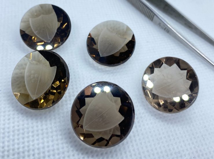 il fullxfull.3171649409 1lxa scaled Smoky Quartz Round With Flat Top Shield Engraving Loose Gemstones In 20mm For Jewellery Making