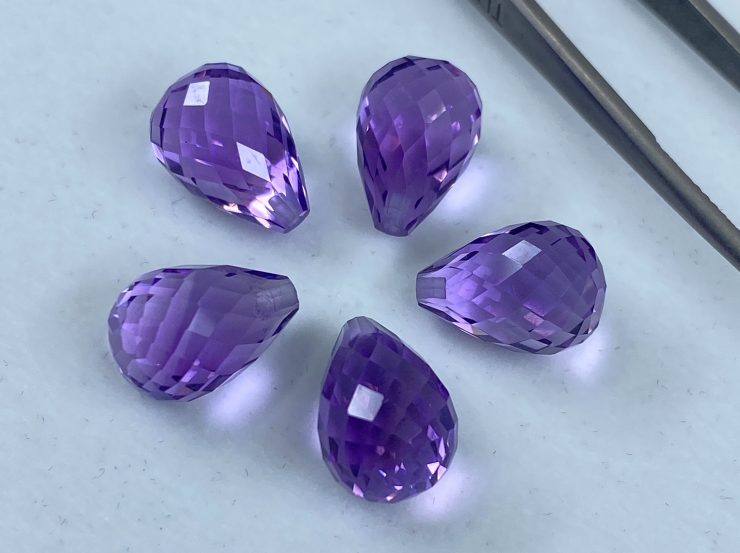 il fullxfull.3173464651 4jel scaled Amethyst (Brazilian) Faceted Half Drilled Teardrop Briolette Loose Gemstone Beads in Sizes from 6x4mm to 15x10mm for Jewellery Making