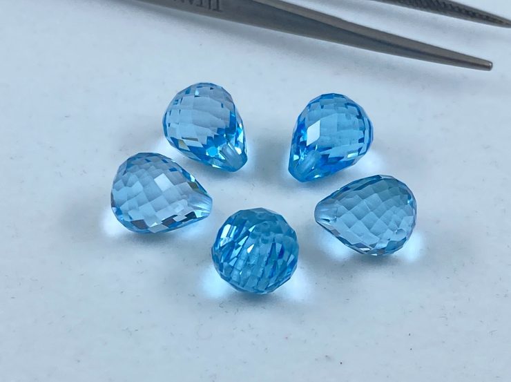 il fullxfull.3173494707 9bcb scaled Sky Blue Topaz Faceted Half Drilled Teardrop Briolette Loose Gemstone Beads in 8x5mm, 9x6mm & 10x7mm for Jewellery Making