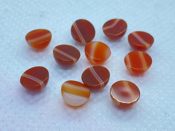 il fullxfull.3175360460 suwl scaled Carnelian With Banded White Stripes Cabochon Loose Round Gemstones in 6mm For Jewellery Making