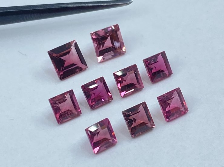 il fullxfull.3177090230 s6rs scaled Pink Tourmaline Faceted Square Shape Loose Gemstones in 3mm for Jewellery Making