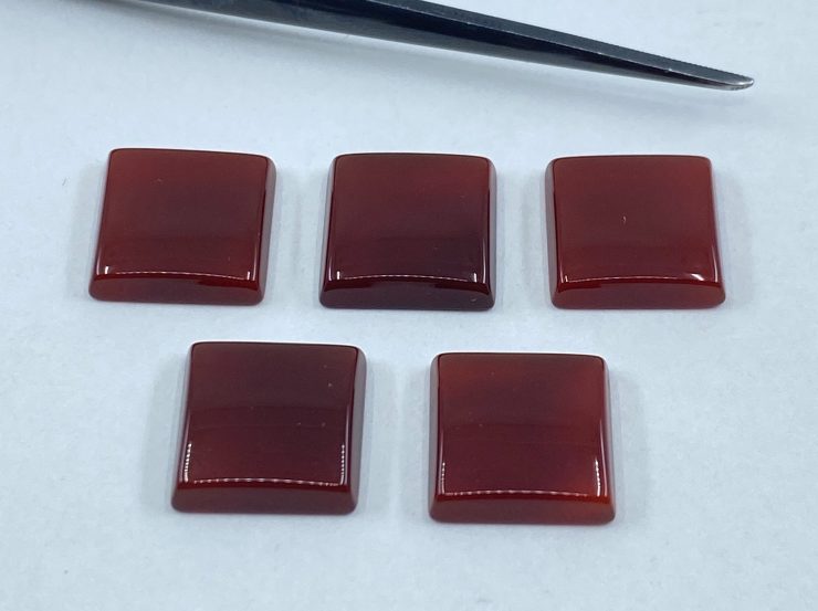 Flat Red Carnelian SBBT Square Shape Gemstones in 6mm for Jewellery Making