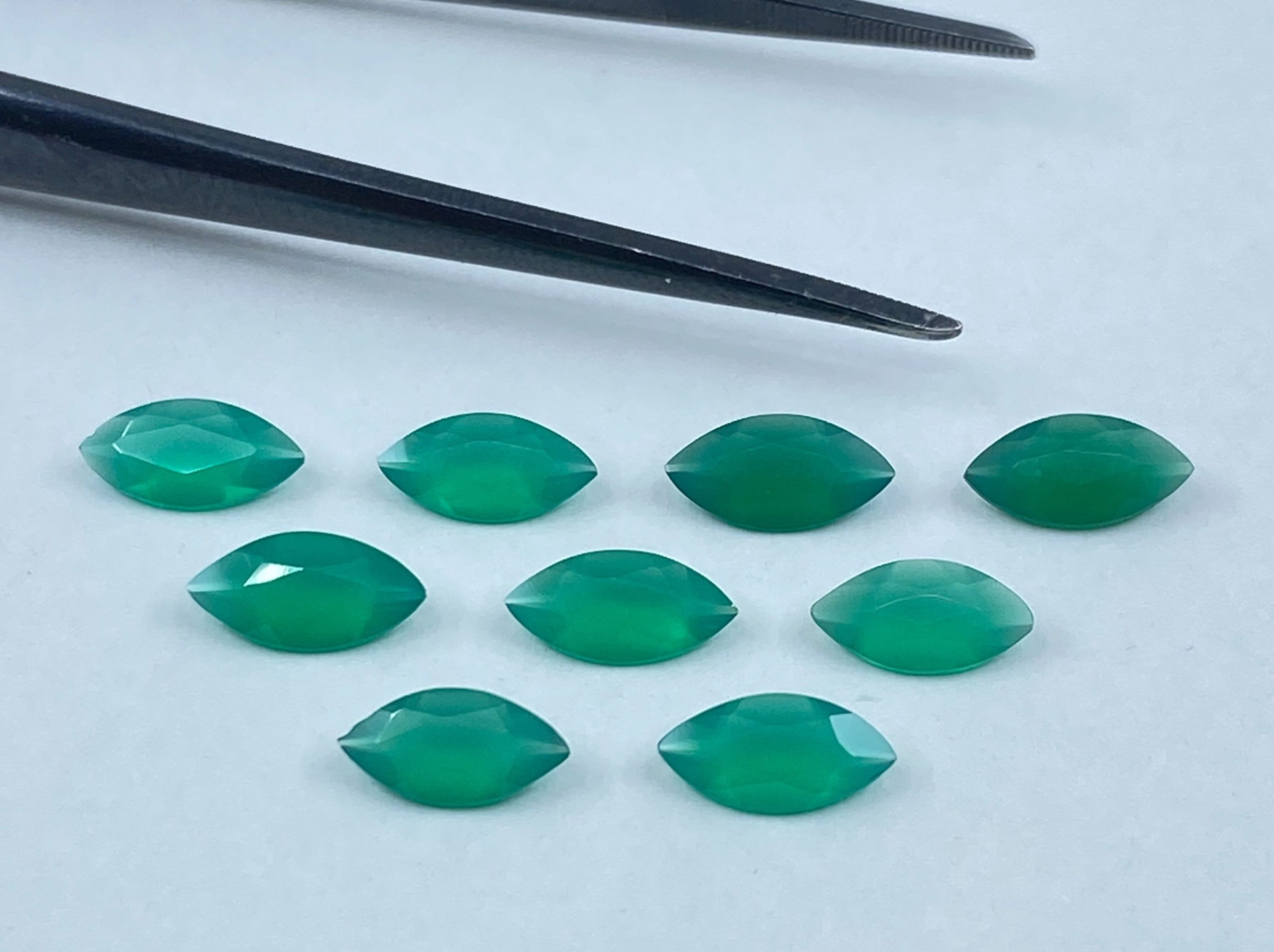 il fullxfull.3177664616 ev6q scaled Faceted Green Agate Marquise Shape Gemstones in Assorted Sizes from 4x2mm to 12x6mm for Jewellery Making