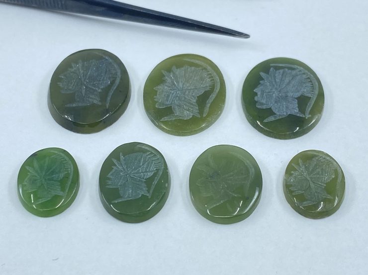 il fullxfull.3179201054 ji9l scaled Nephrite Jade Roman Soldier Head Intaglio Oval SBBT Gemstones in Assorted Sizes from 10x8mm to 20x15mm for Jewellery Making