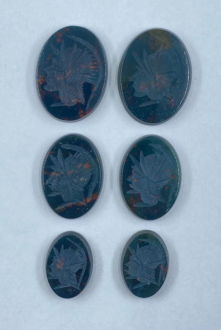 il fullxfull.3179211806 rv9c scaled Bloodstone Roman Soldier Head Intaglio Oval SBBT Gemstones in Assorted Sizes from 10x8mm to 20x15mm for Jewellery Making