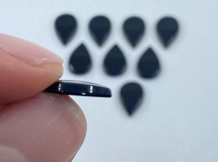 il fullxfull.3179369044 iykz 1 scaled Flat Black Onyx Pear Shape SBBT (Single Bevel Buff Top) Gemstones in Assorted Sizes from 6.2x4.2mm to 12x8mm for Jewellery Making