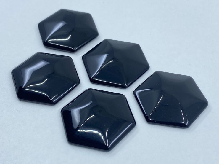 il fullxfull.3179680246 mtyk scaled Black Onyx Fancy Hexagon Back Drilled Cabochon Gemstones in 24mm for Jewellery Making