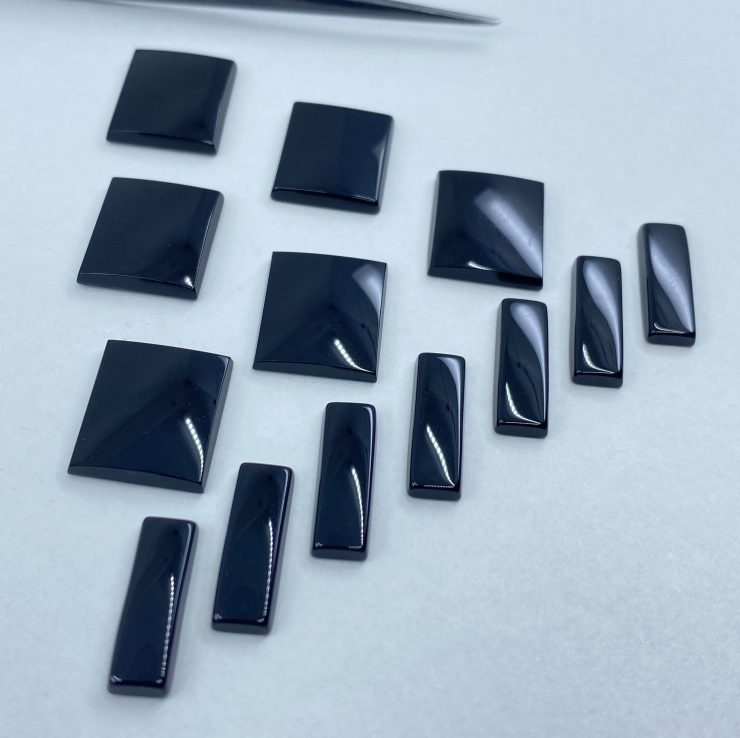 il fullxfull.3179685756 15yo scaled Flat Black Onyx Rectangle SBBT (Single Bevel Buff Top) Gemstones in Assorted Sizes from 6x2mm to 12x10mm for Jewellery Making