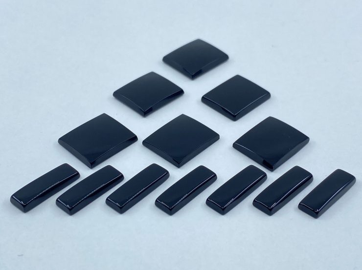 il fullxfull.3179686194 6zax scaled Flat Black Onyx Rectangle SBBT (Single Bevel Buff Top) Gemstones in Assorted Sizes from 6x2mm to 12x10mm for Jewellery Making