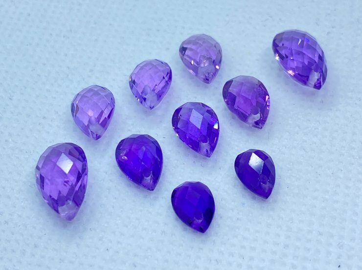 il fullxfull.3181268084 mq7y scaled Amethyst Double Sided Faceted Checker Board Pear Shape Gemstones With 1mm Hole in Assorted Sizes from 8x6mm to 16x11mm for Jewellery Making