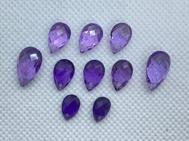 il fullxfull.3181268126 j272 scaled Amethyst Double Sided Faceted Checker Board Pear Shape Gemstones With 1mm Hole in Assorted Sizes from 8x6mm to 16x11mm for Jewellery Making