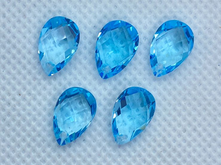 il fullxfull.3181285852 cm1o scaled Sky Blue Topaz Double Sided Faceted Checkerboard Pear Shape Gemstones With 1mm Drilled Hole in 12x8mm & 14x8mm for Jewellery Making